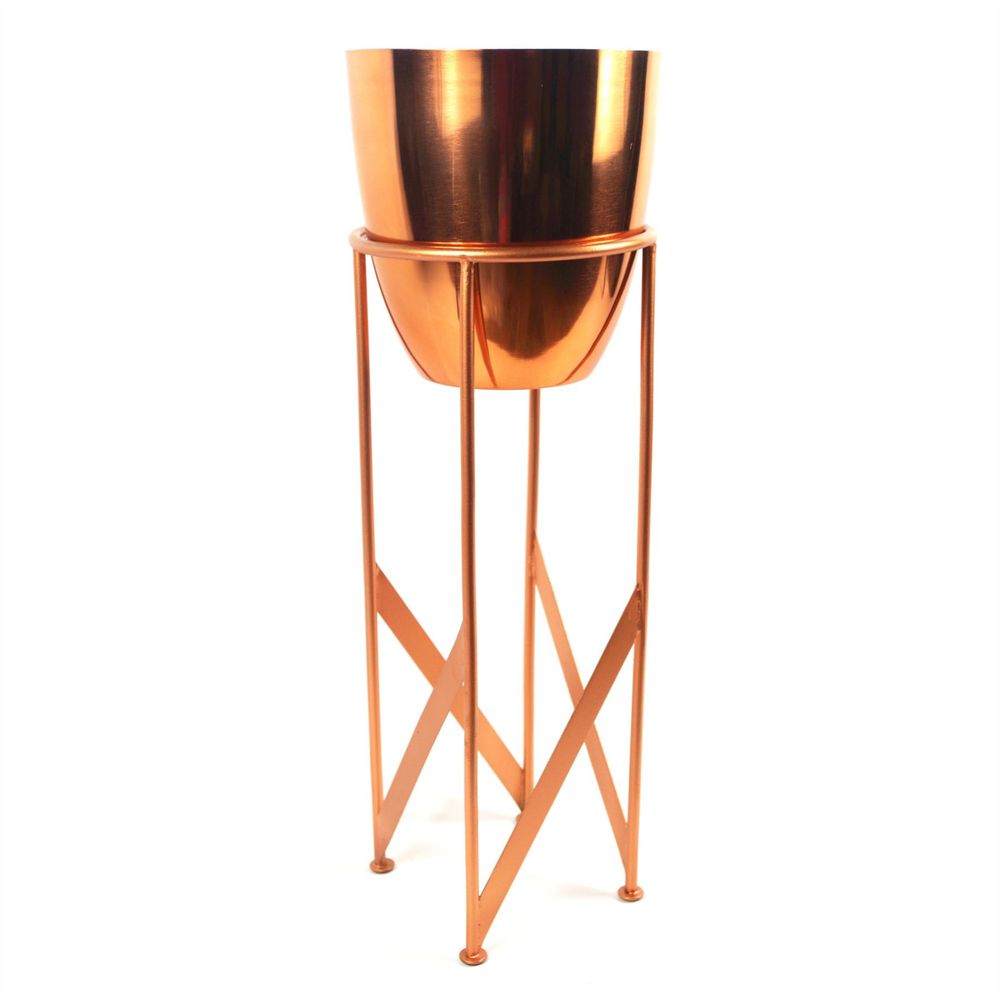 Handcrafted 55cm Copper Planter Set