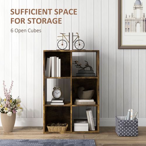 HOMCOM Storage Cabinet Bookcase 6 Cube for Home Office