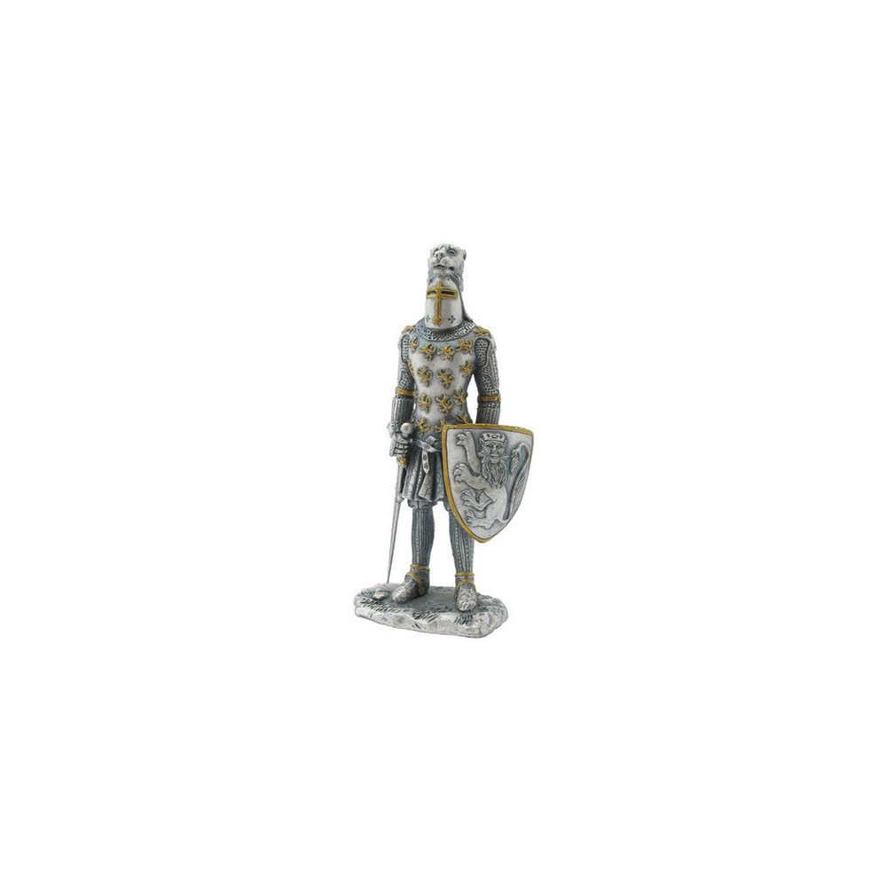 Knight Lion Crested Helmet - 13th Century (hand-cast statue sculpture) 10cm Height