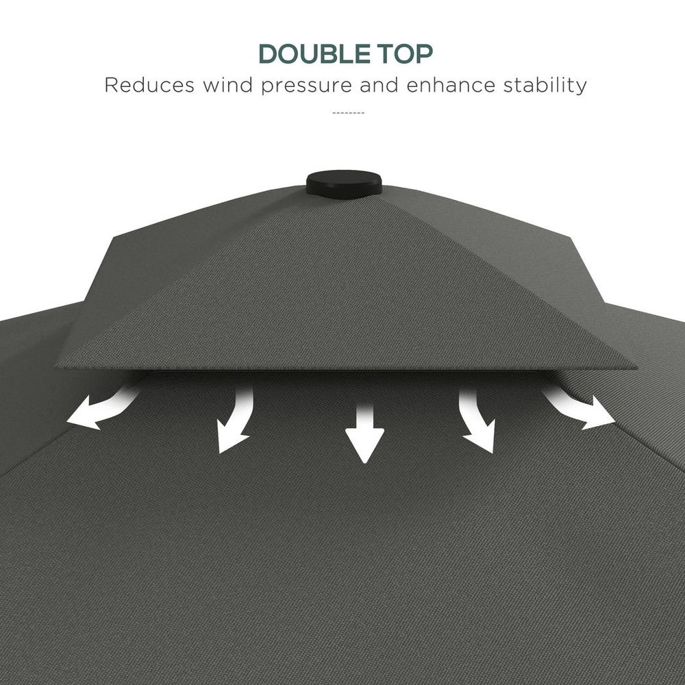 Premium Outsunny 2.5m Square Cantilever Garden Parasol - Elegant Grey Design - High-Quality Materials - Cross Base Included
