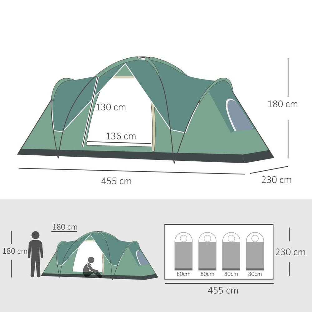 Premium 5-6 Person Camping Tent - Durable, Spacious & Easy Setup - Includes Bag & Accessories