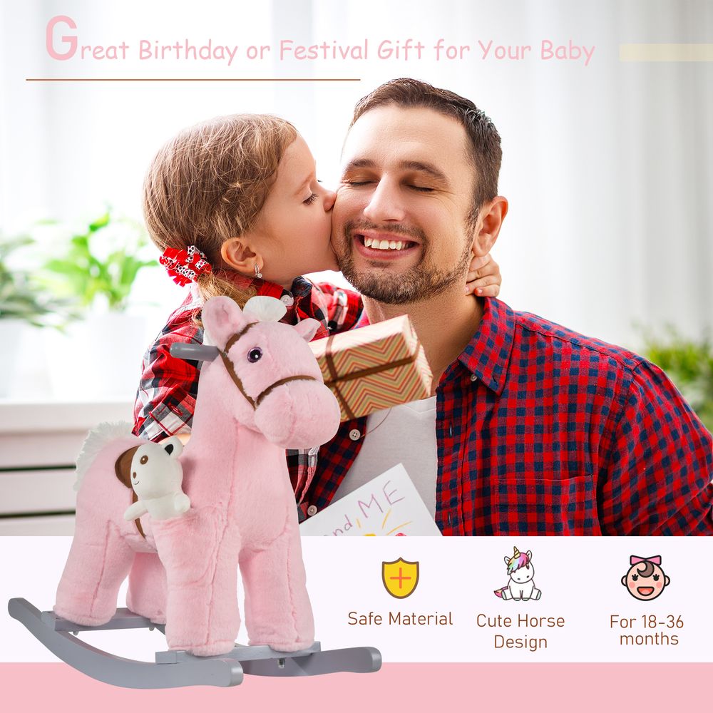 Premium Toddler Rocking Horse with Sound - Soft & Safe Ride-On Toy HOMCOM