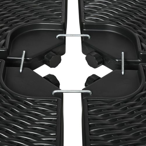 Outsunny 4PCs Parasol Bases Umbrella Weights w/ Handles for Garden Patio, Black