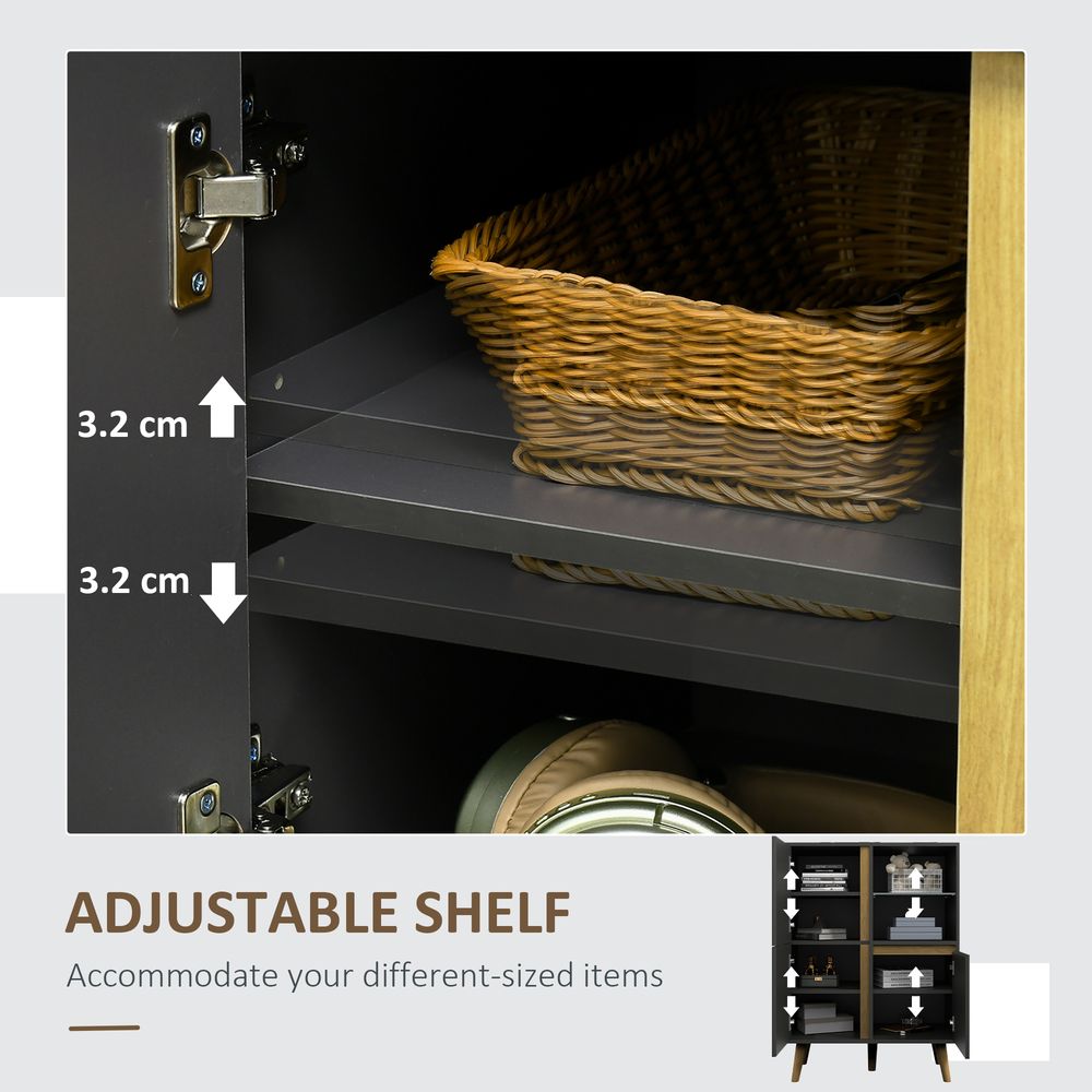 HOMCOM Storage Cabinet Sideboard - Tempered Glass Shelves - High Quality