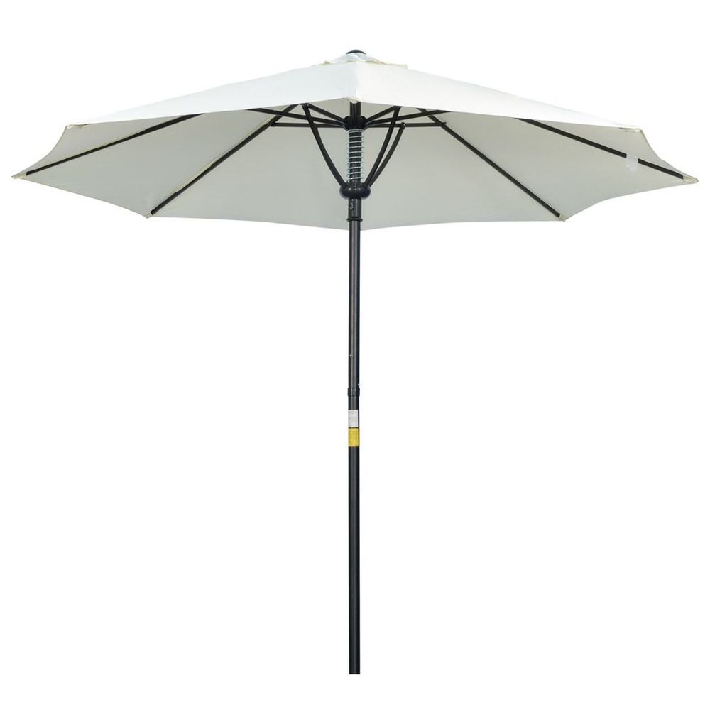 Outsunny Market Table Umbrella - Cream, Sun Shade, 8 Ribs, High Quality