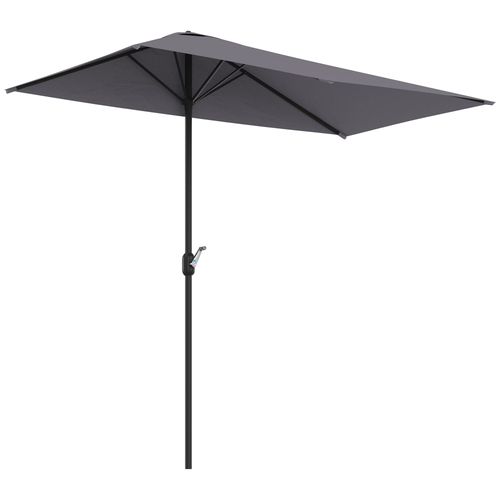 Half Parasol Semi Round UmbrellaCrank 2.3m, Grey NO BASE INCLUDED