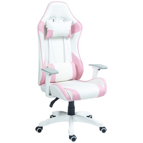 HOMCOM Gaming Chair for Adults Faux Leather Computer Chair w/ 3D Armrests Pink