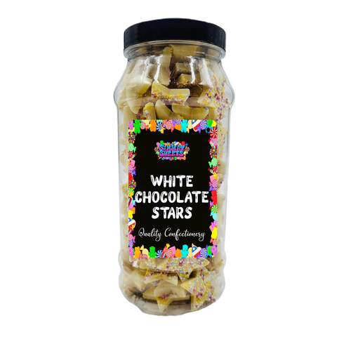 White Chocolate Jazzies Stars Retro Sweets Gift Jar - 515g