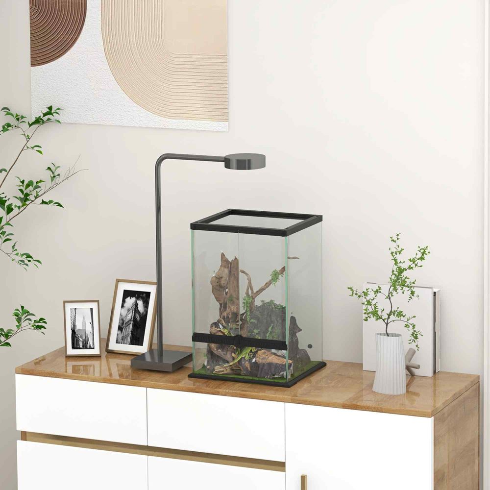 PawHut Glass Reptile Terrarium, 40L Vivarium for Lizards Frogs Snakes Turtles