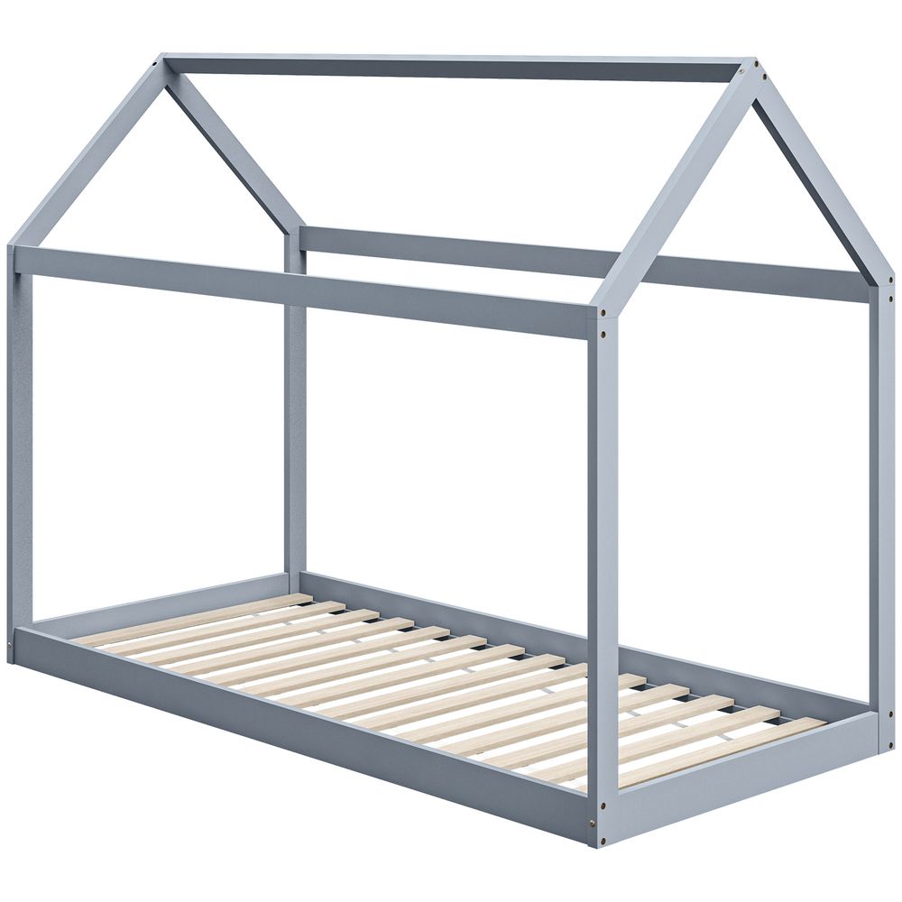 HOMCOM Wooden Single Bed Frame with Tree House Style