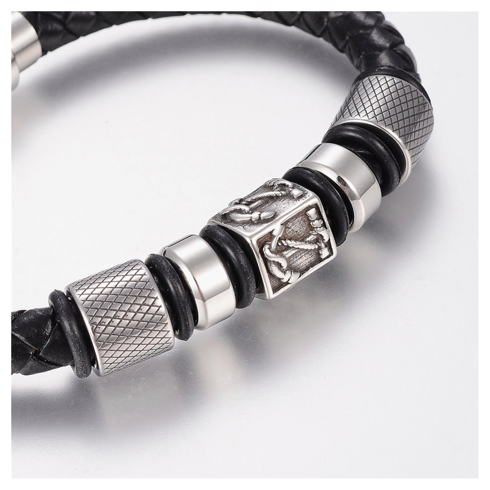 Mens Nautical Leather Bracelet | Ideal Birthday or Christmas Gift