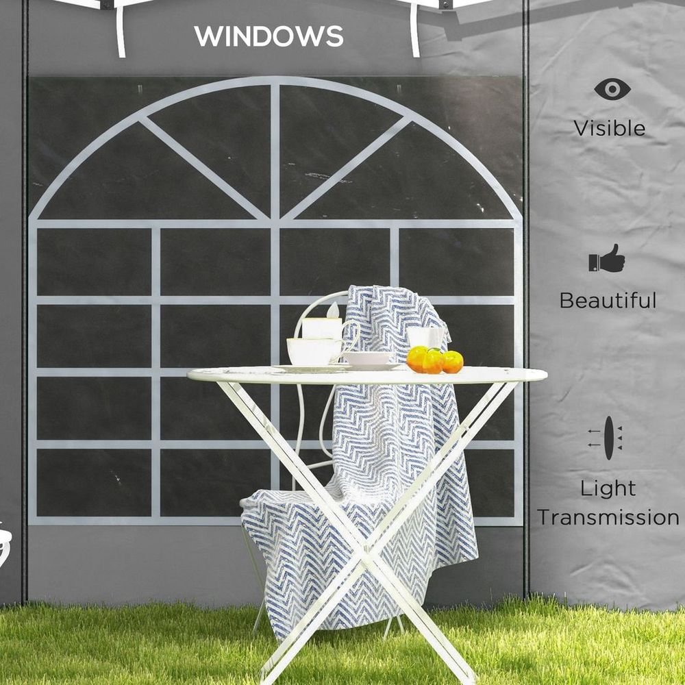 Premium Grey Side Panels for Outsunny 3x3m or 3x6m Pop Up Gazebo - 2 Pack