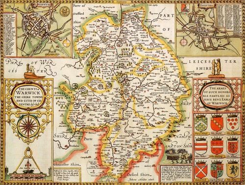 Warwickshire Historical Map 1000 Piece Jigsaw Puzzle (1610)
