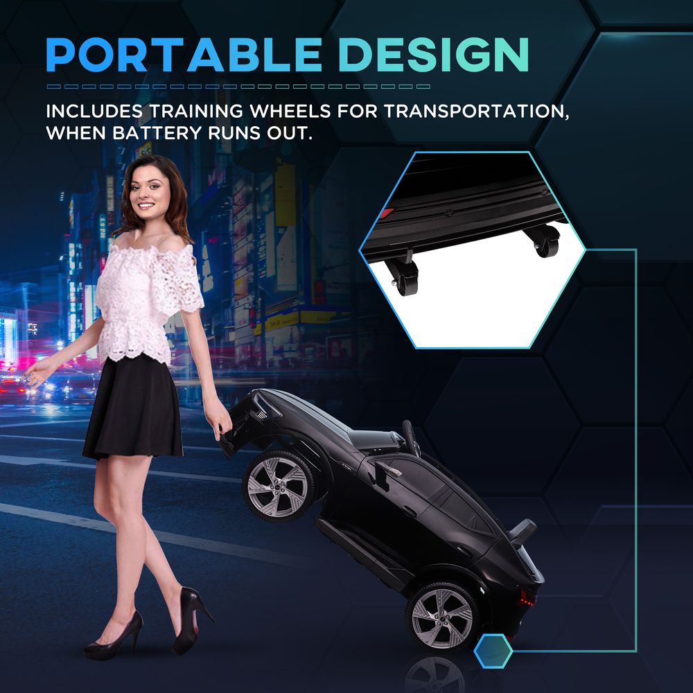 Premium 12V Audi E-tron Electric Ride-On Car w/ Remote Control, Lights, Music - Black