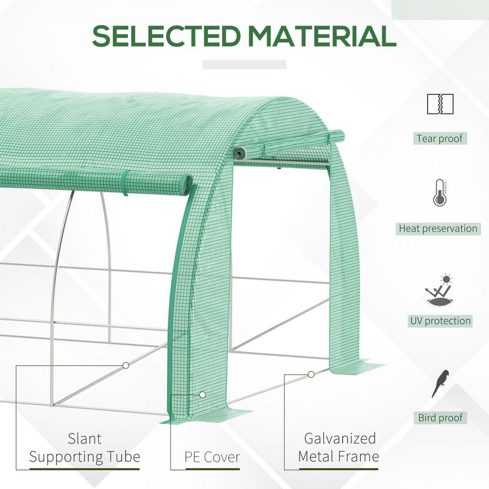 Premium Steel Frame Greenhouse Tent - 6x3x2m - Durable Polyethylene Cover - Optimal Ventilation