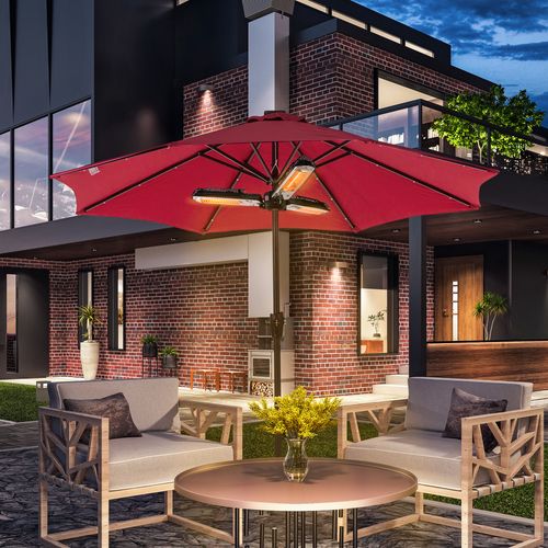Outsunny Electric Parasol Heater Infrared Quartz 2000W Outdoor Umbrella mounted