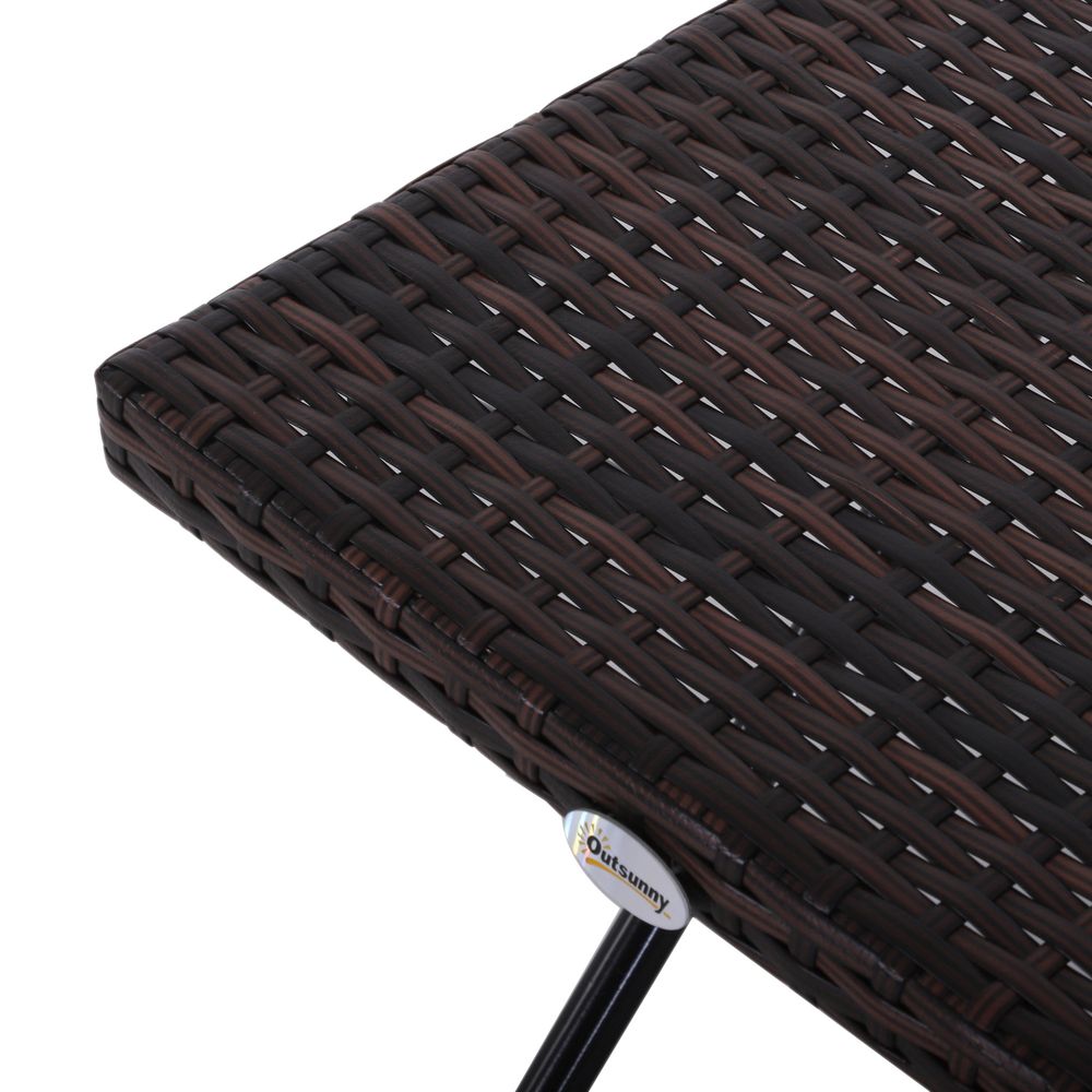 Premium Folding Square Rattan Coffee Table - Outdoor Bistro Balcony Garden - High-Quality Steel Frame - Weather Resistant