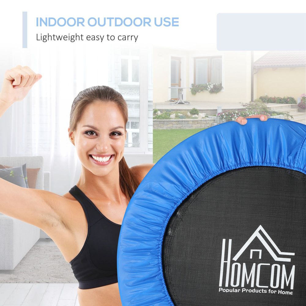Foldable Mini Fitness Trampoline Exercise Rebounder, Blue
