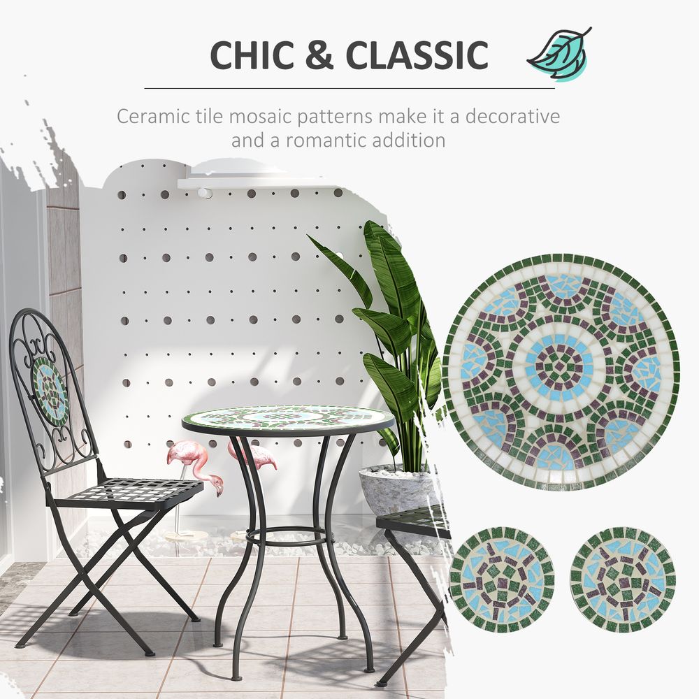 Premium 3pc Bistro Set: Folding Chairs, Patio Furniture, Outdoor - High Quality!