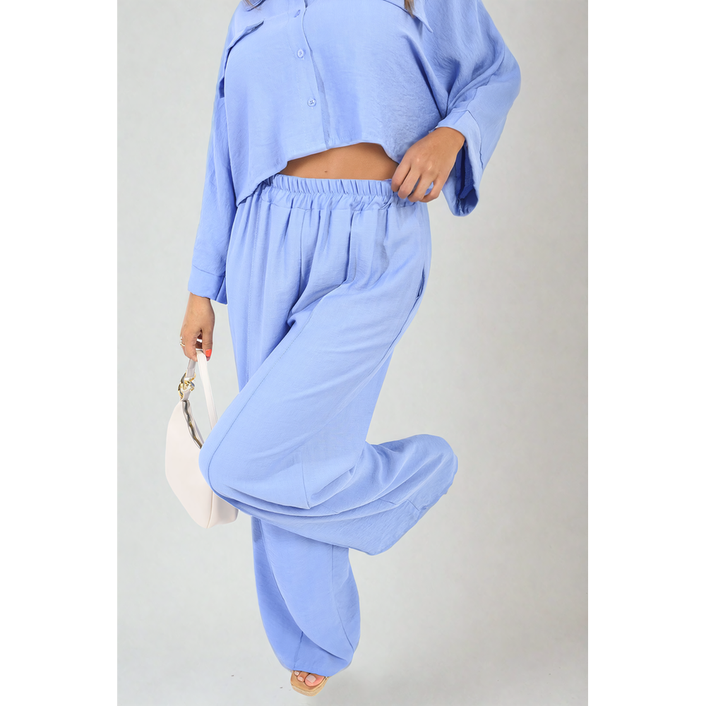 Rosie Oversized Crop Top & Wide Leg Trouser Co-ord Set