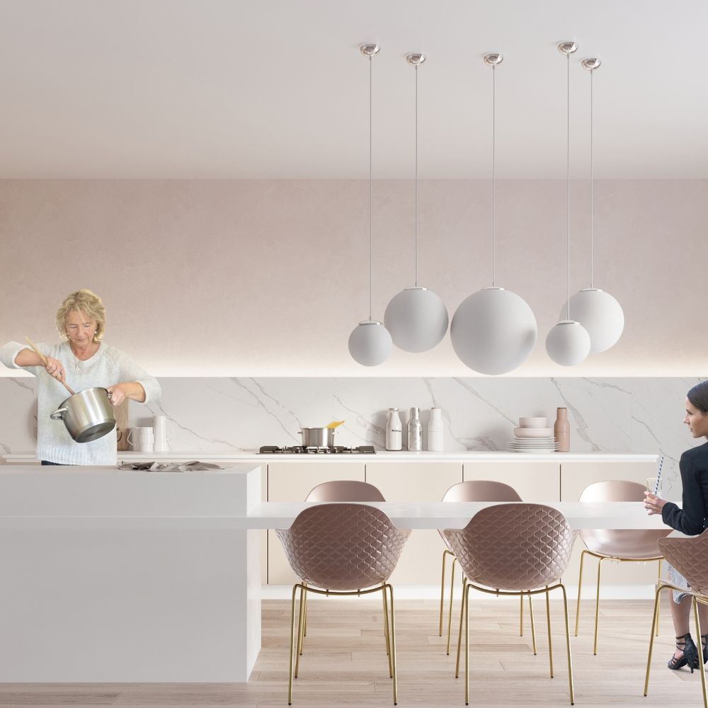 Minimalistic Pendant Lamp - Steel, Glass Ugo Design