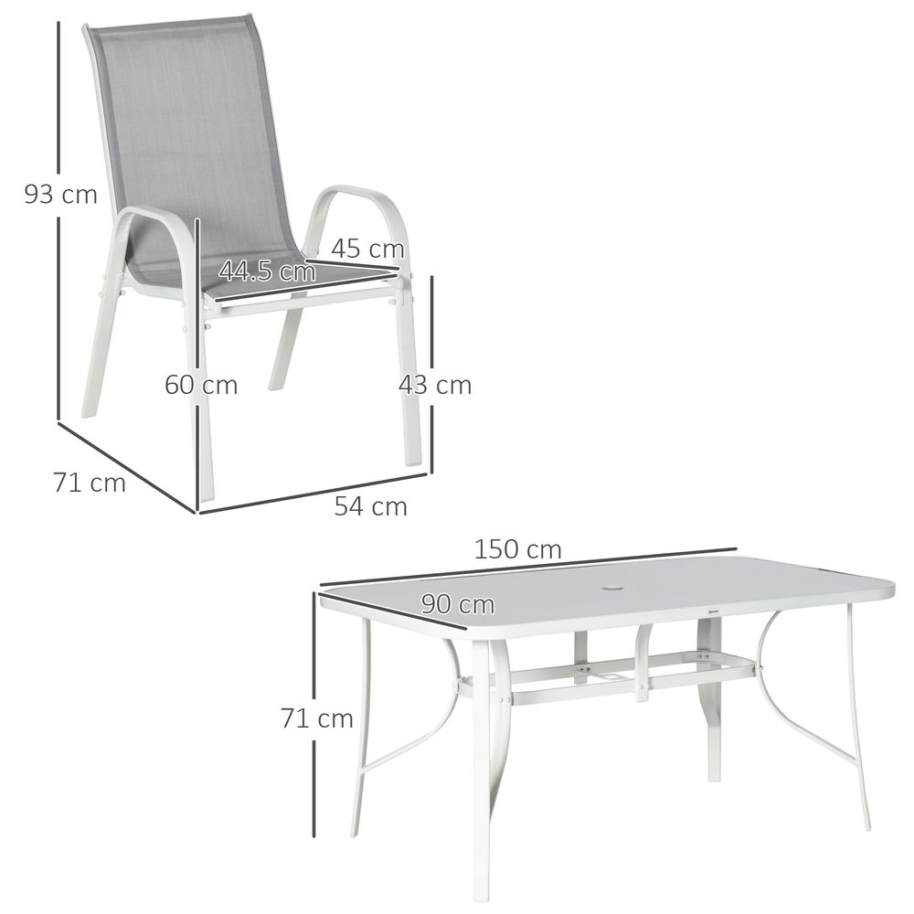 Premium 6 Seater Outdoor Dining Set | Rust-Resistant | Patio Furniture with Umbrella Hole