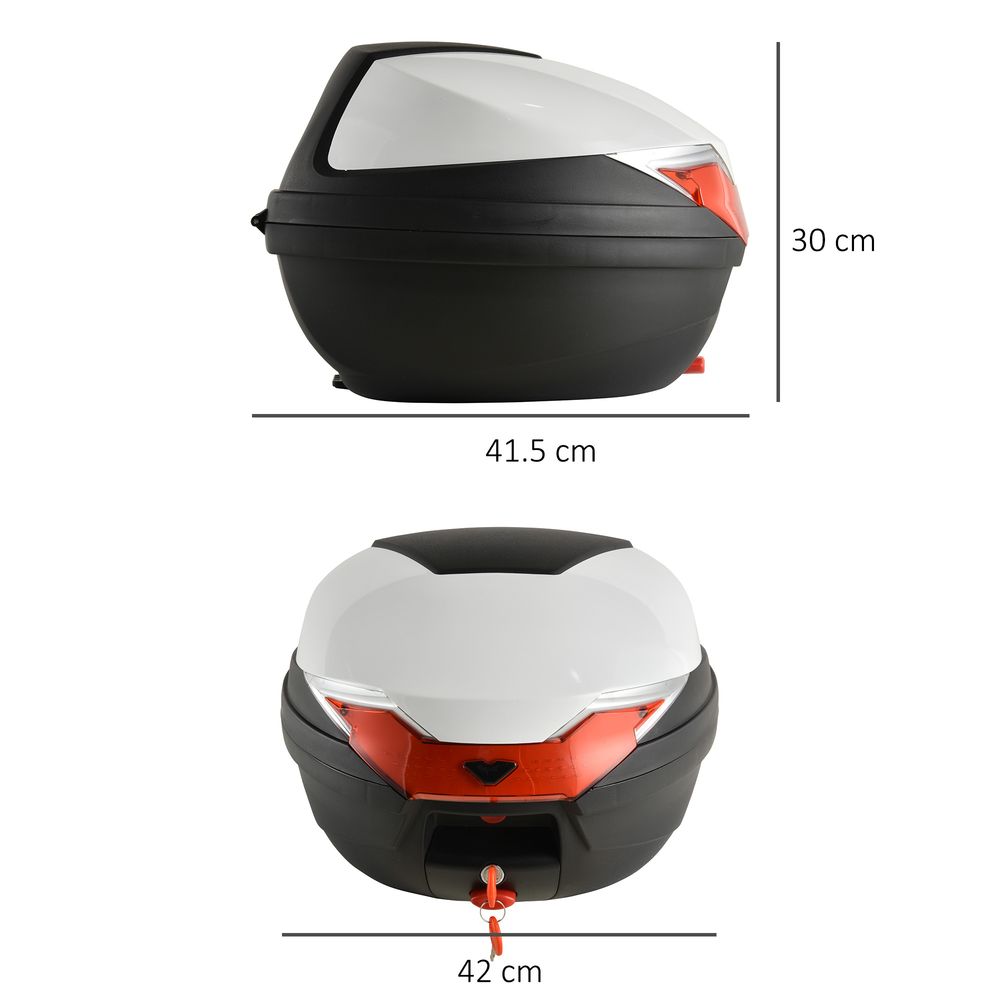 HOMCOM 32L Motorcycle Trunk Tour Tail Box Top Case Luggage Storage Case Trunk Carrier Mount Rack