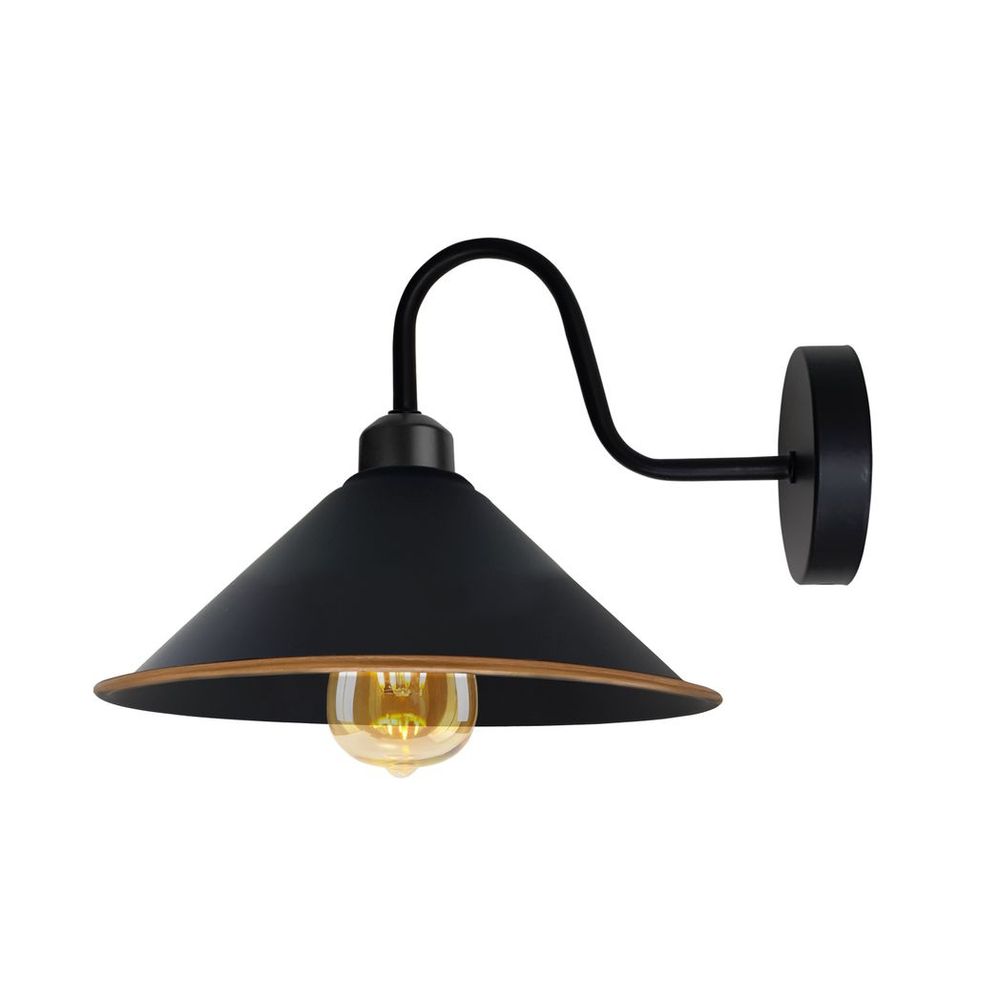 Vintage Black Swan Neck Wall Light Fixture, E27 Socket, Cone Shape Shade - Best Quality, 3 Year Warranty