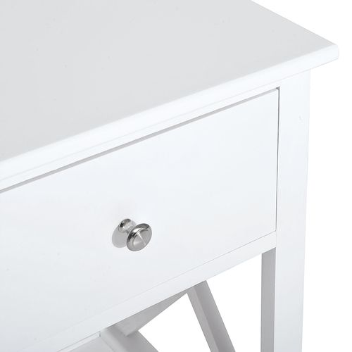 HOMCOM 55cm End Side Table w/ Drawer Shelf Stand Home Storage Furniture