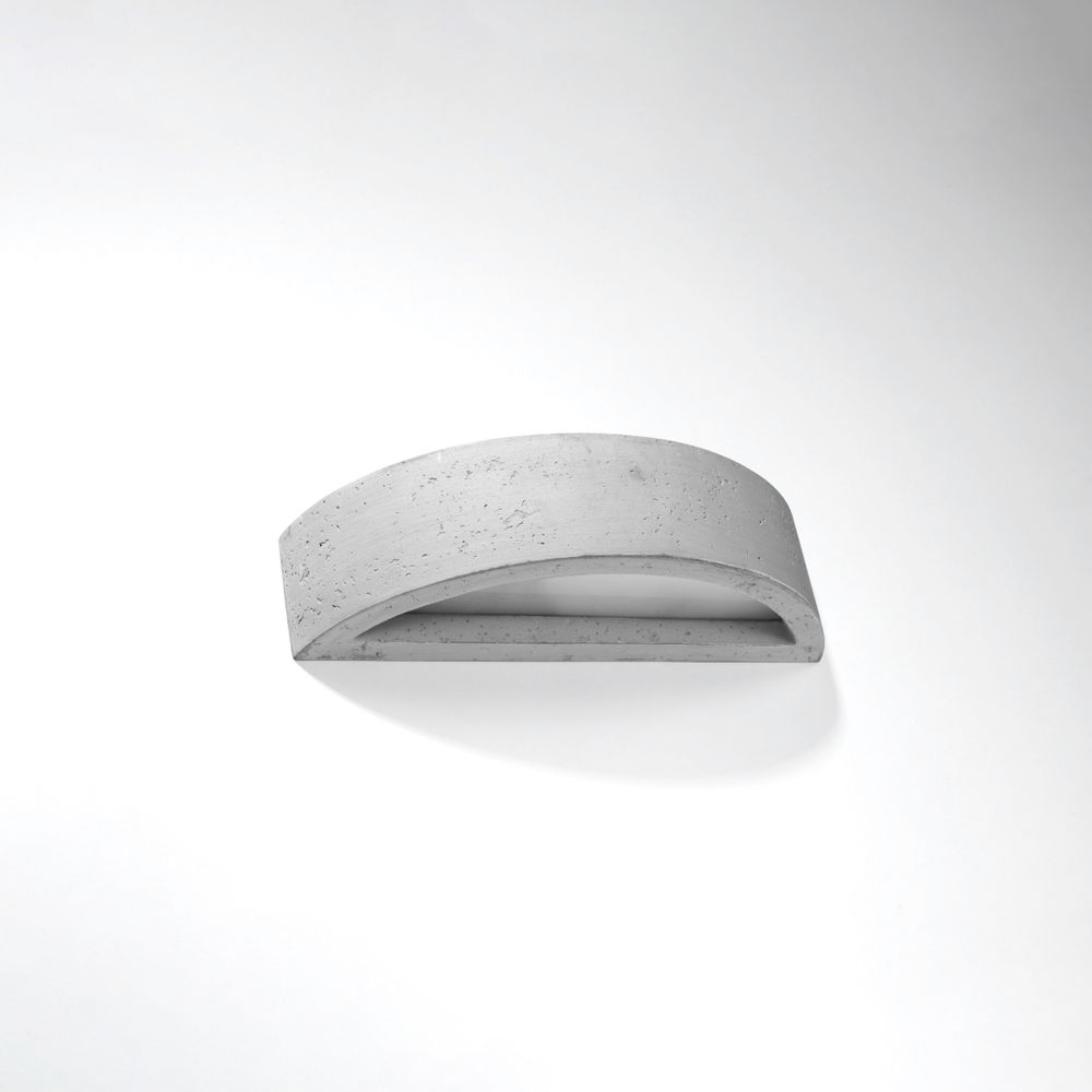 Modern Concrete & Glass Wall Lamp - Atena Design - E27 Bulb