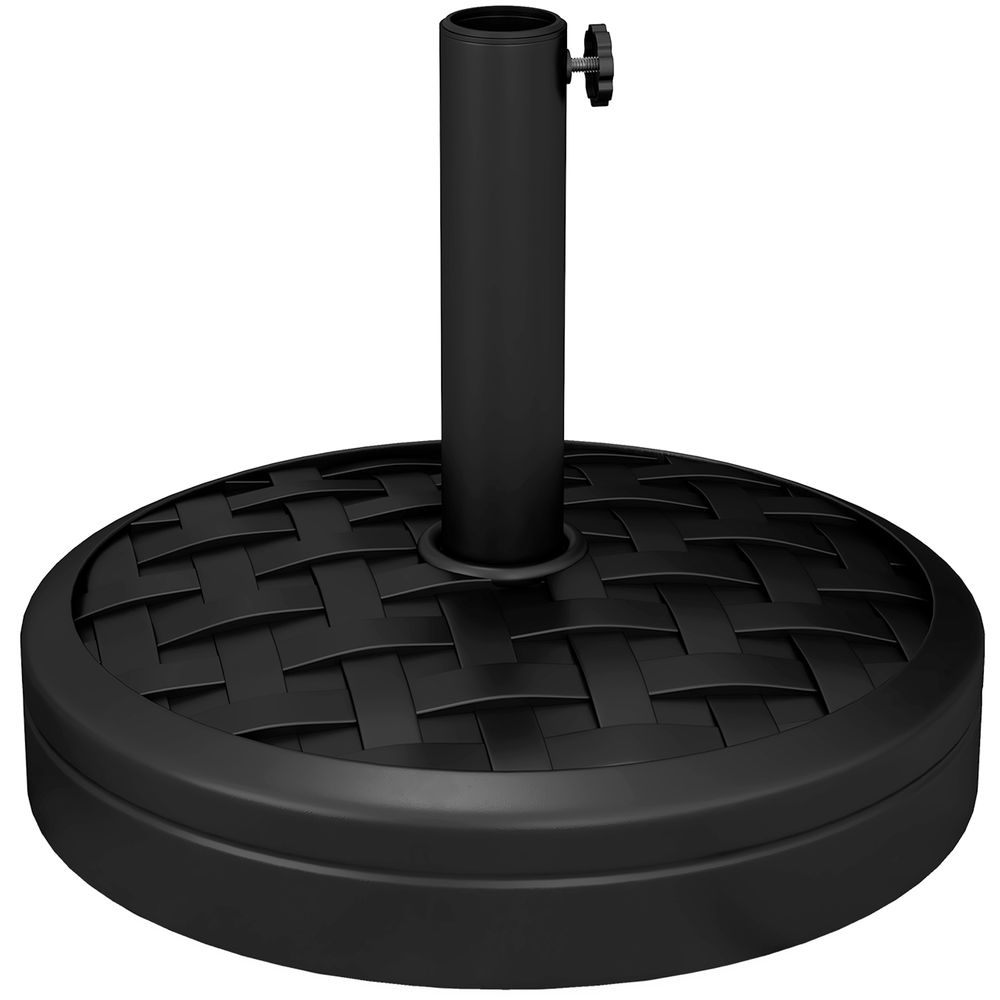 Premium Heavy-Duty Rattan-Effect Concrete Parasol Base - Securely Holds Umbrella, Perfect for Patio and Garden
