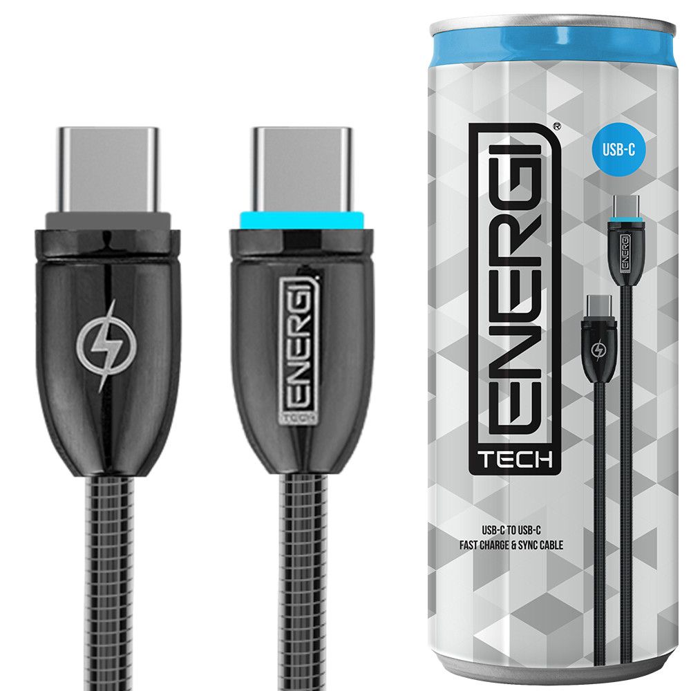 Tech Energi PD USB-C to USB-C Cable (Up to 60W) - 1.2M - Black | Lifetime Warranty