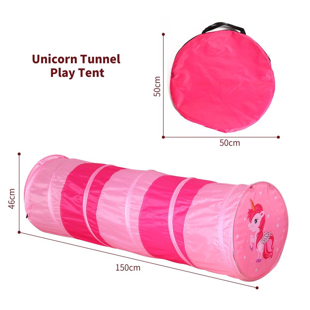 SOKA Play Tunnel Pink Pop Up Unicorn Indoor or Outdoor Garden Play Tent for Kids Childrens