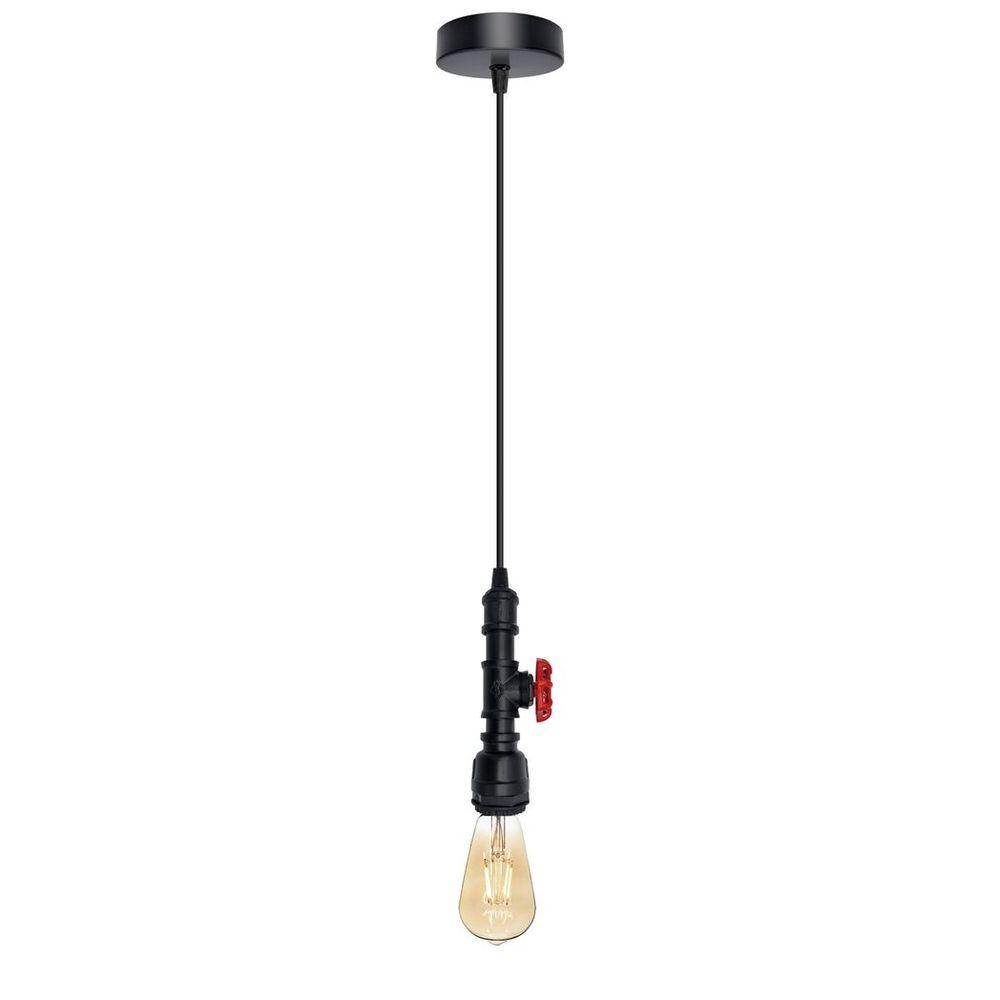 Vintage industrial metal pendant pipe light E27 fitting 95cm adjustable cable