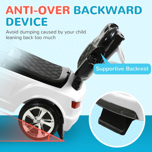 AIYAPLAY Bentley Bentayga Licensed Baby Push Car w/ Under Seat Storage - White