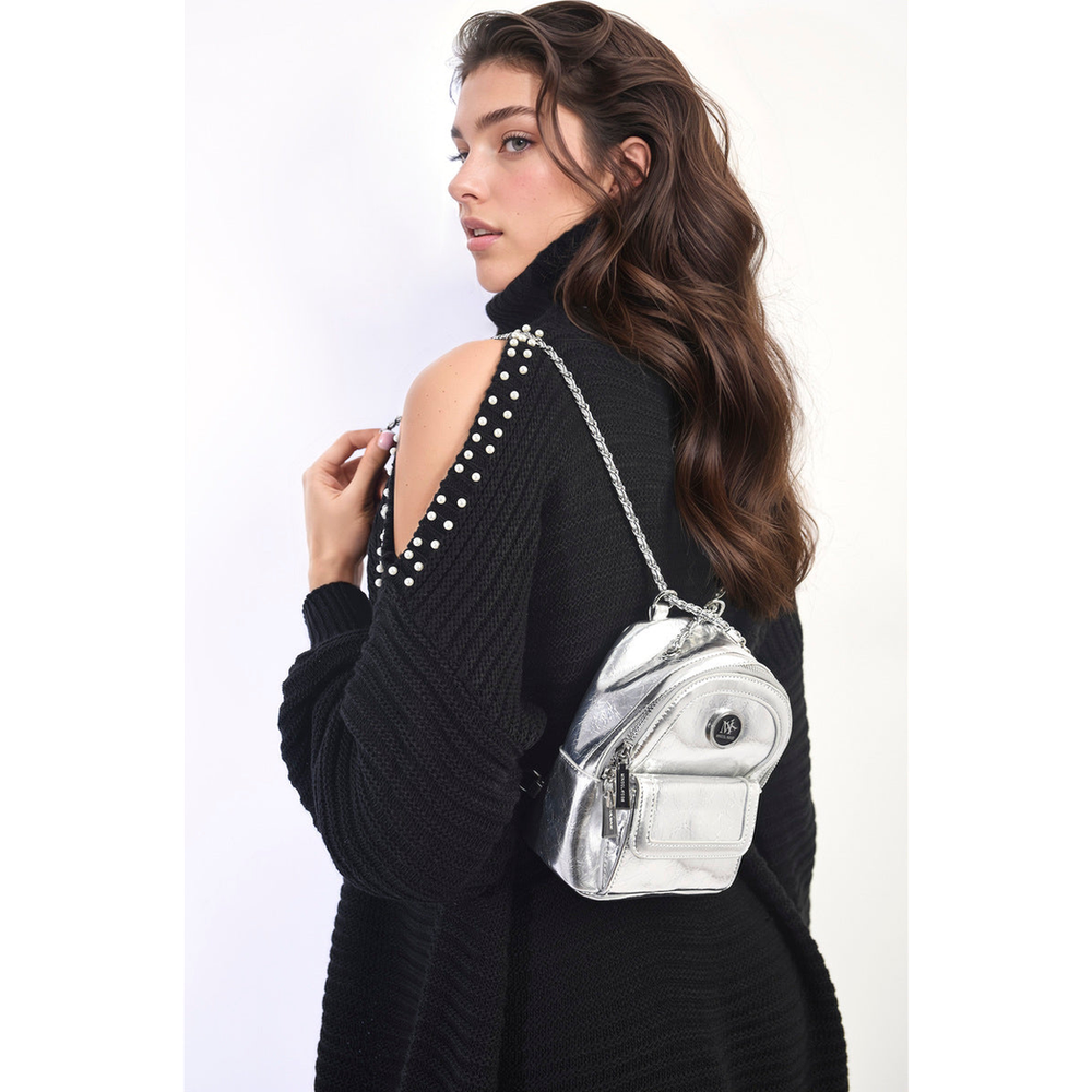 Francesca Leather Mini Backpack with Chain Strap - Luxurious & Versatile Bag