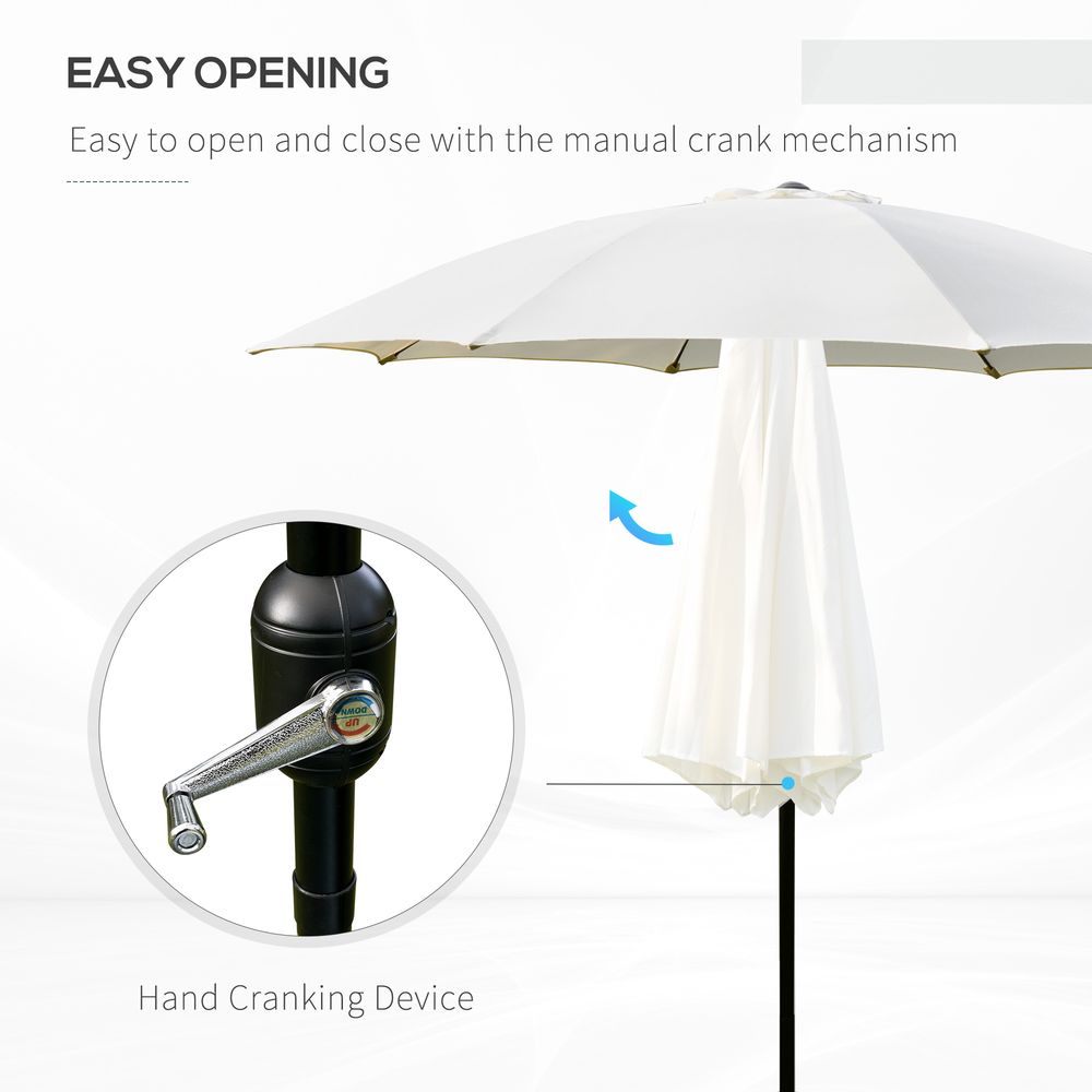 Premium Outsunny 2.6M Umbrella - Cream White, High Quality, Reliable, Durable, Stylish Design