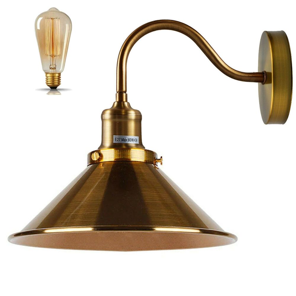 Vintage Industrial Wall Sconce Gooseneck Arm Indoor Lighting~1196