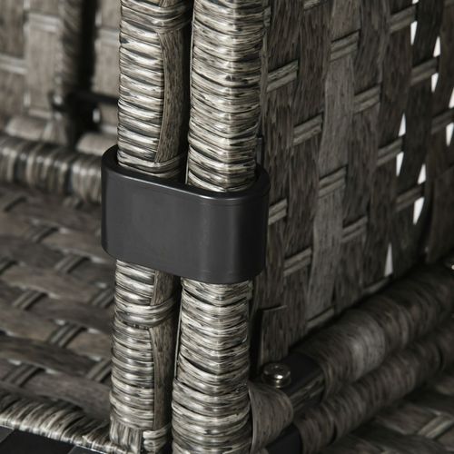 Outsunny 7 Pieces Rattan Garden Furniture Set w/ 50,000 BTU Gas Fire Pit Table