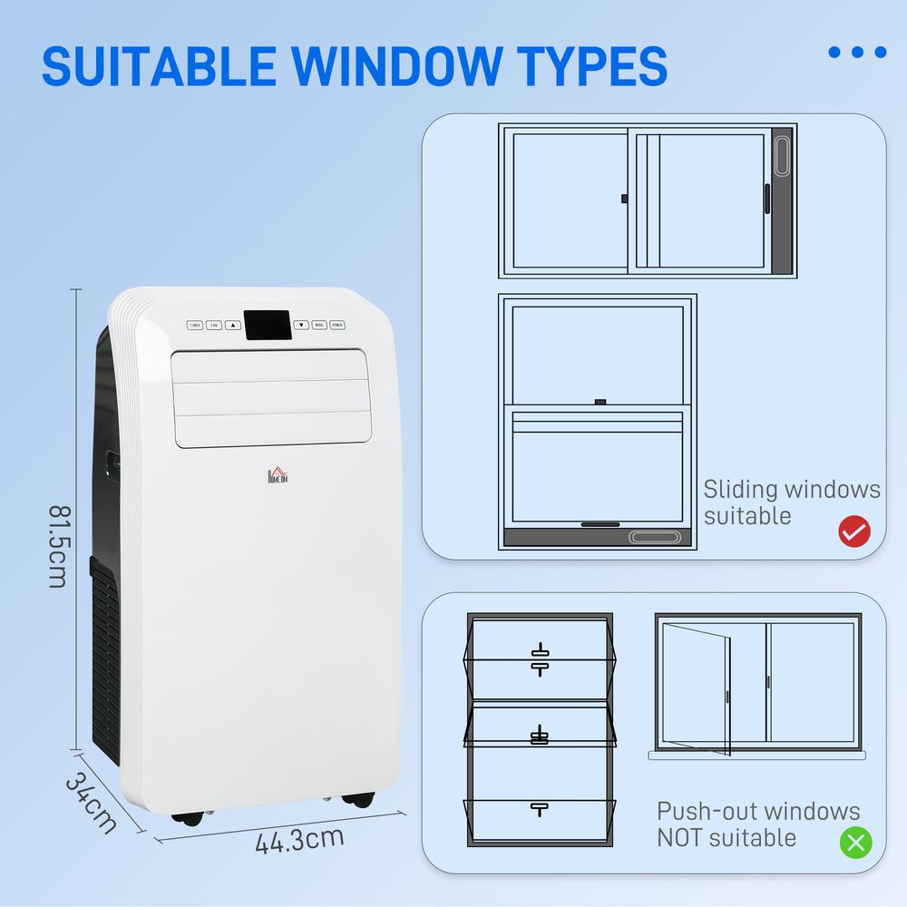HOMCOM 12000 BTU Portable AC - 28m² - Dehumidifier - Timer