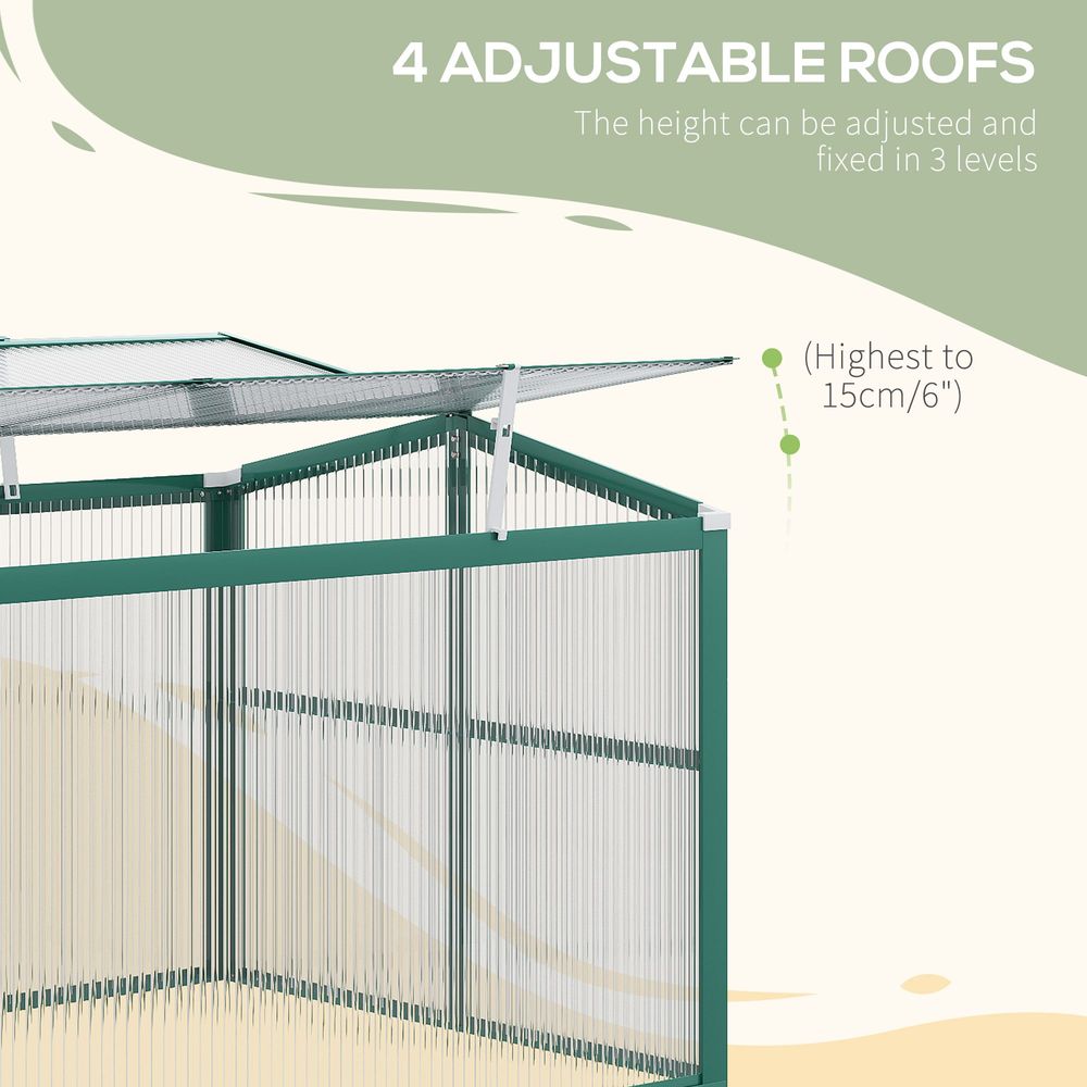 Premium Outsunny Aluminium Cold Frame Greenhouse Planter 130x70x61cm | High-Quality, Openable Top | Versatile & Durable