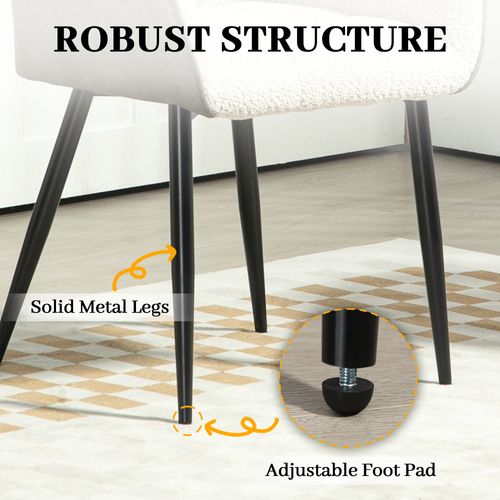 HOMCOM Accent Chair w/ Foot Pads and Chenille Fabric Arm Chair