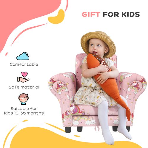 AIYAPLAY 2 Piece Kids Sofa Set with Unicorn Design, for Nursery