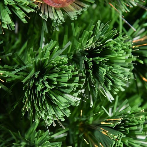 4FT Prelit Artificial Christmas Tree Fiber Optic Xmas Indoor Golden Stand Green