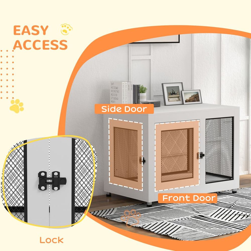 Premium Dog Kennel Furniture: Stylish End Table with Cushion for Medium and Large Dogs