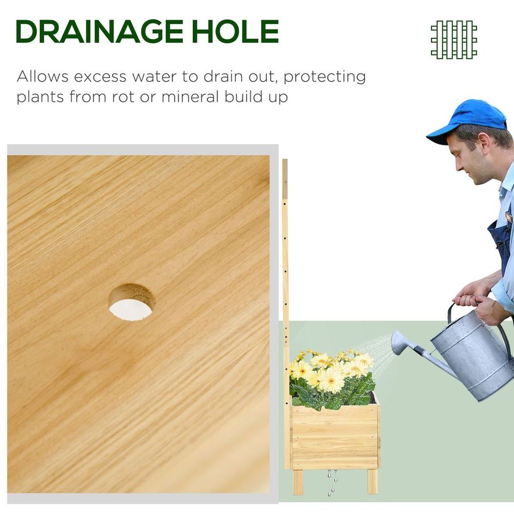 Premium Outsunny Wood Garden Planter - Trellis Included, Ideal for Climbing Plants, Top Quality