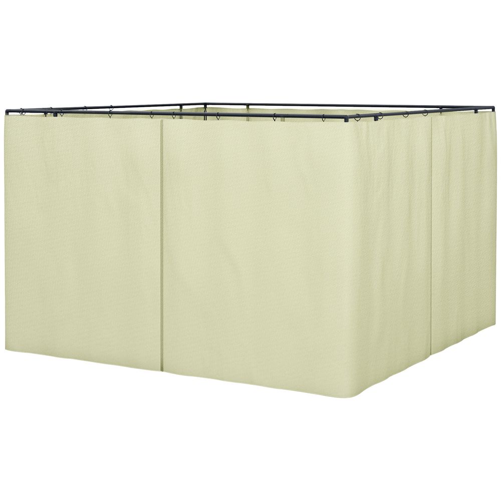 Outsunny 4-Panel Gazebo Curtain - 3x3m, Replacement, Sidewalls