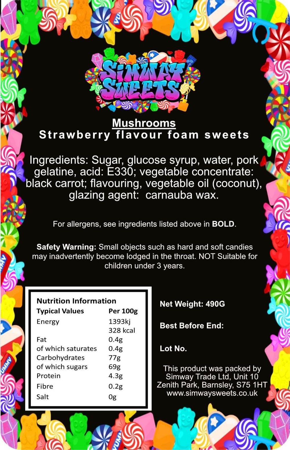 Pink N White Mini Foam Gummy Retro Sweets Jar - Best Quality Gift for All - Delivered to Your Door