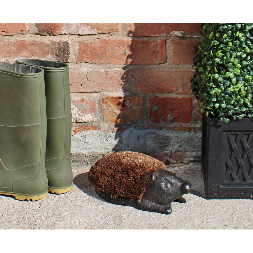 Premium Cast Iron Hedgehog Boot Brush - Durable & Weather Resistant - Keep Your Floors Clean