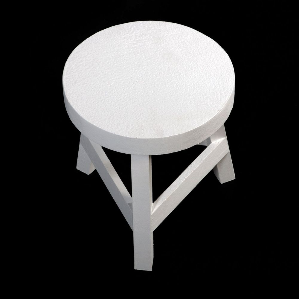 Premium Quality 23cm White 3-Legged Stool: Reach New Heights! Perfect for Any Room and Ideal for Kids.